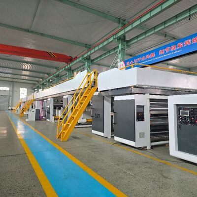 Vanne de dosage 2 pièces Ligne de production de carton ondulé avec 16 chambres à vapeur et plaque de pression flottante