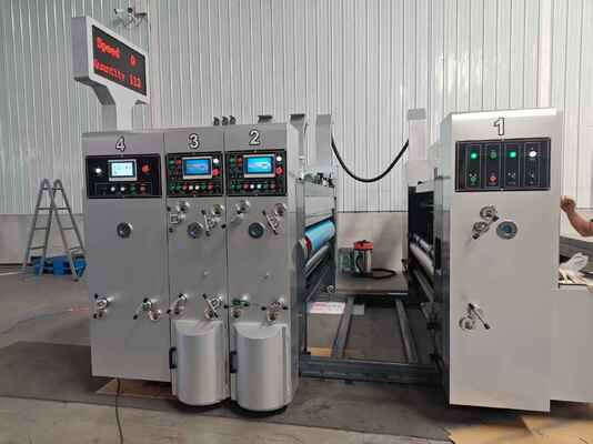Imprimeuse-Fendeuse Flexo Automatique avec Système de Séchage Intégré, Contrôle Précis de la Tension et Vitesse de 100-130m/min pour l'Impression de Caisses en Carton Ondulé